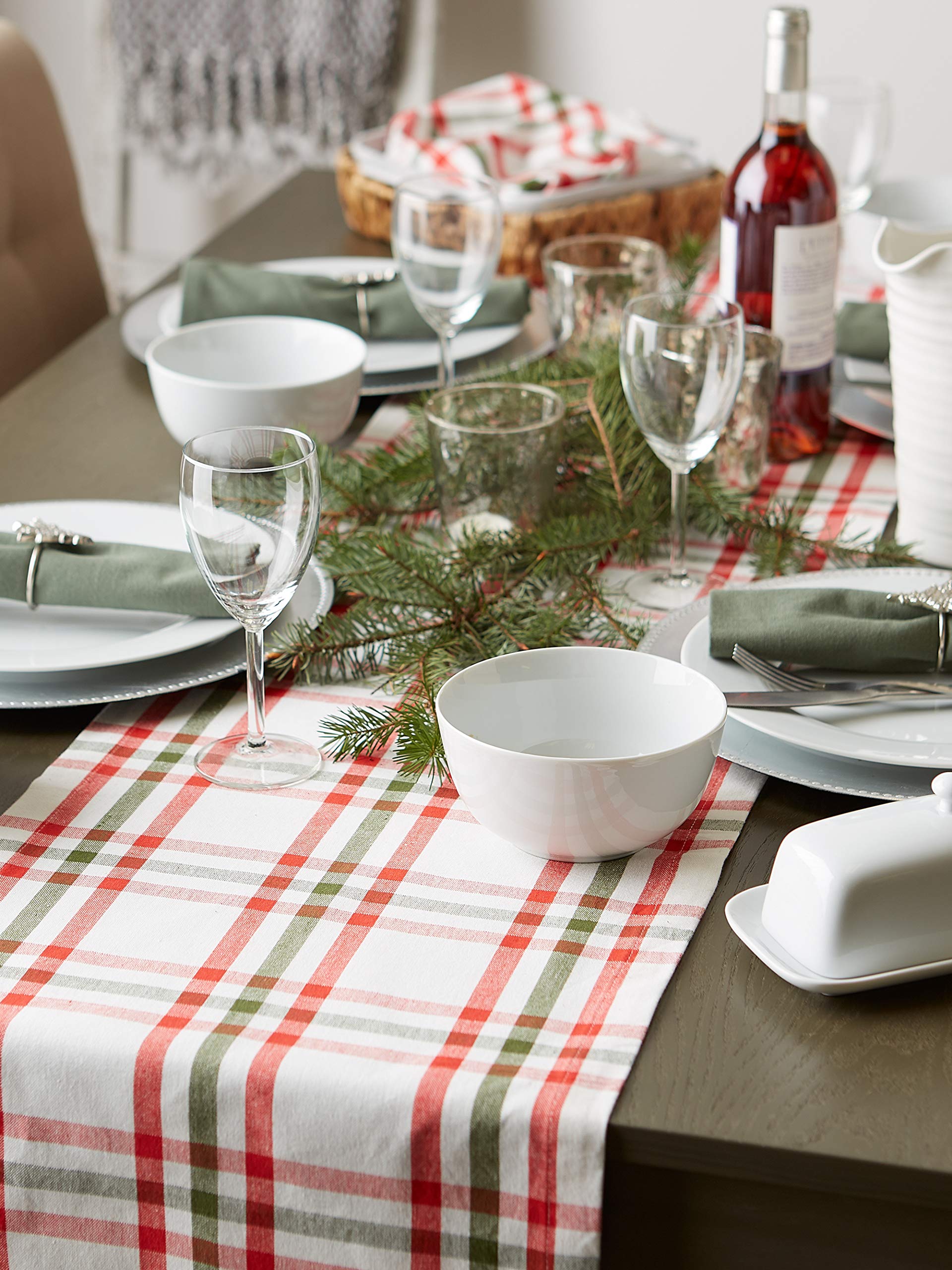 Dii Jolly Christmas Tree Collection Holiday Table & Kitchen D  Cor, Table Runner, 14X108, Christmas Plaid